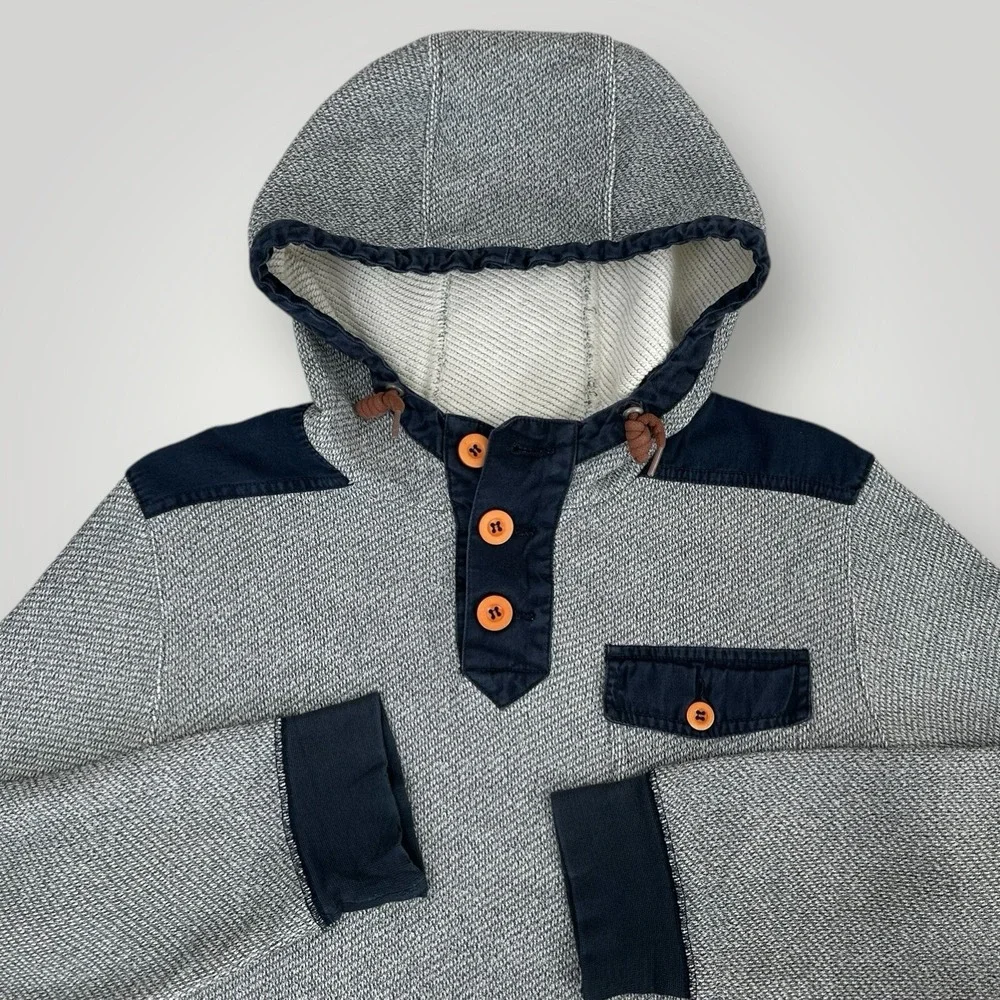 CPO Provisions Shipmen Supply Hoodie Mens L SLIM Gray w Blue Trim Long Sleeves‎